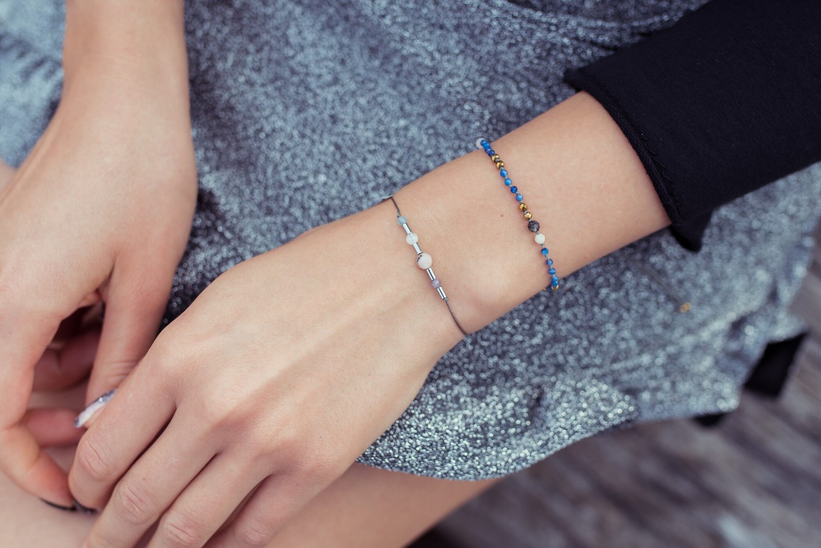 Bransoletka Zodiac Ryby Akwamaryn Kamień Księżycowy Opal Ametyst - obrazek 3