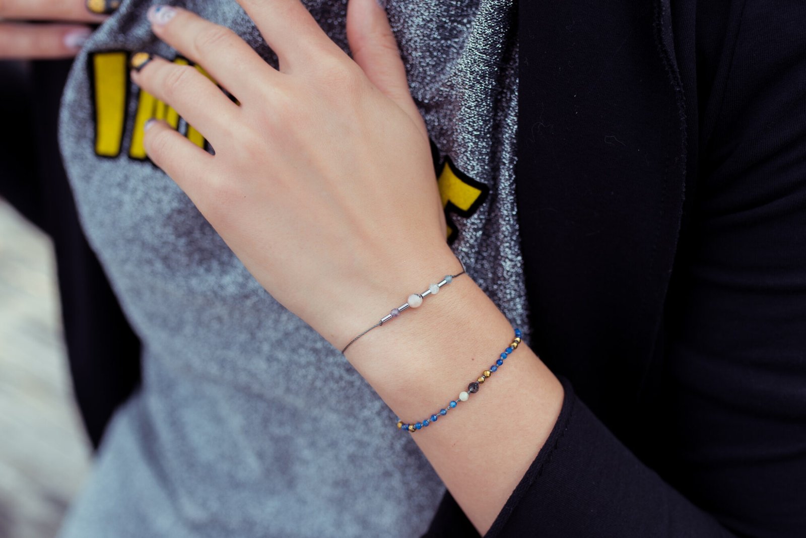 Bransoletka Zodiac Ryby Akwamaryn Kamień Księżycowy Opal Ametyst