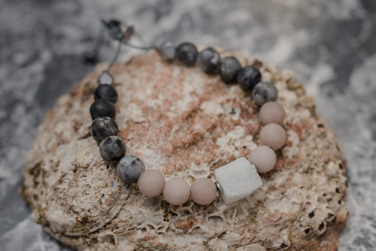 Bransoletka Męska - Larimar Jadeit Labradoryt