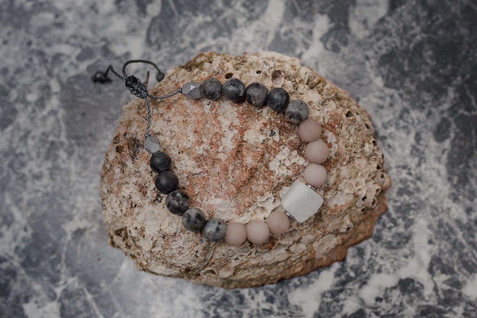 Bransoletka Męska - Larimar Jadeit Labradoryt - obrazek 2