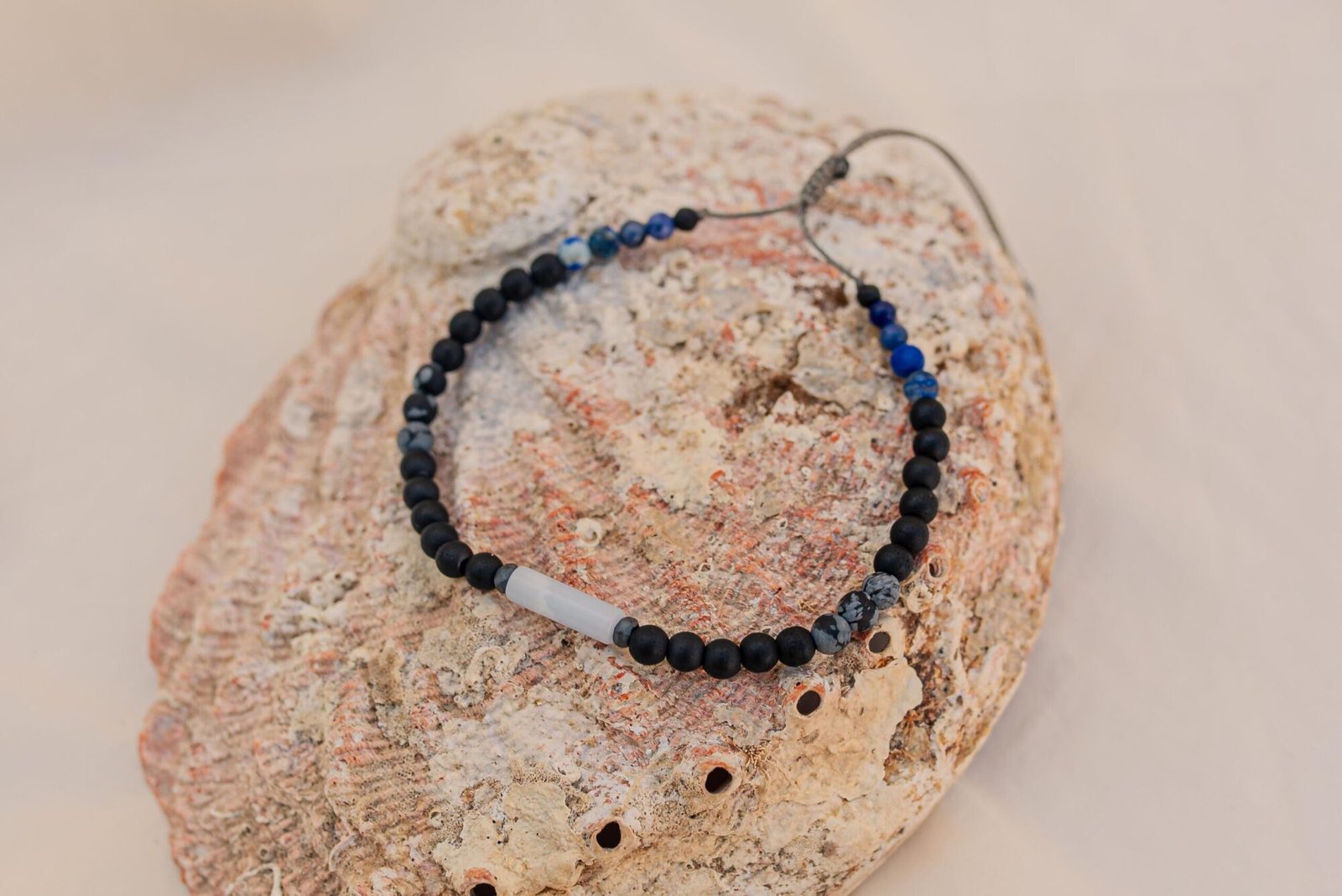 Bransoletka Męska Strzelec Chalcedon Obsydian Lapis Lazuli
