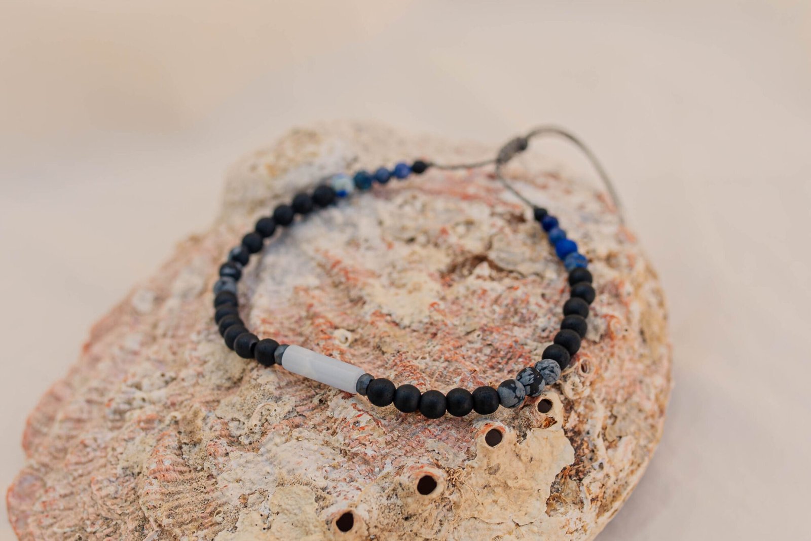 Bransoletka Męska Strzelec Chalcedon Obsydian Lapis Lazuli - obrazek 3