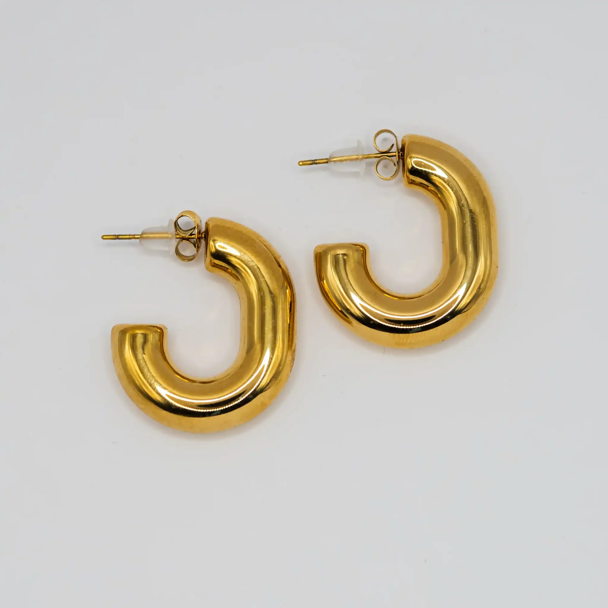 Złote kolczyki Hoops Long