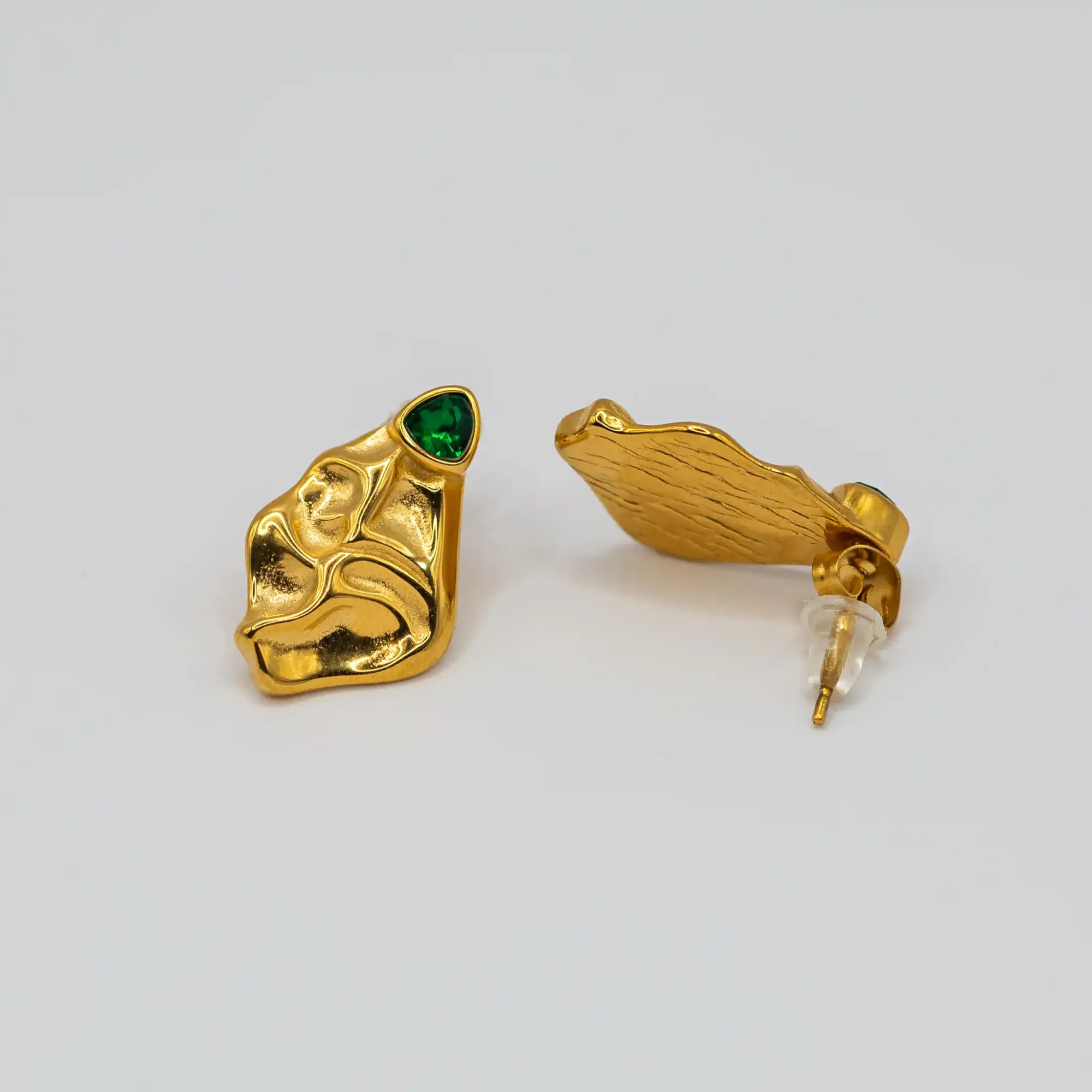 Złote kolczyki Jade - obrazek 3