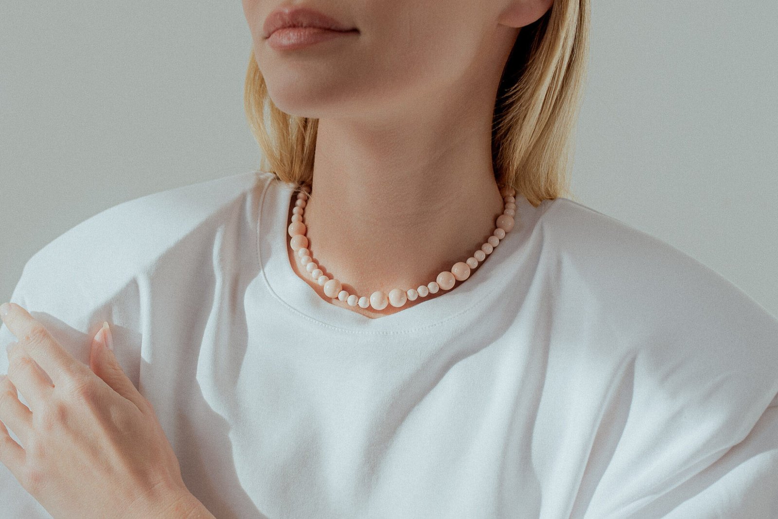 Choker z różowych Pereł Seashell