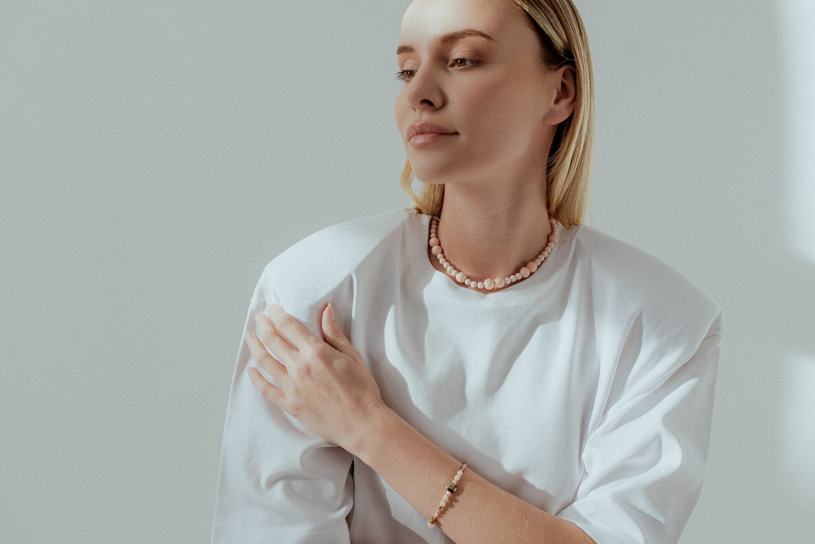 Choker z różowych Pereł Seashell - obrazek 5