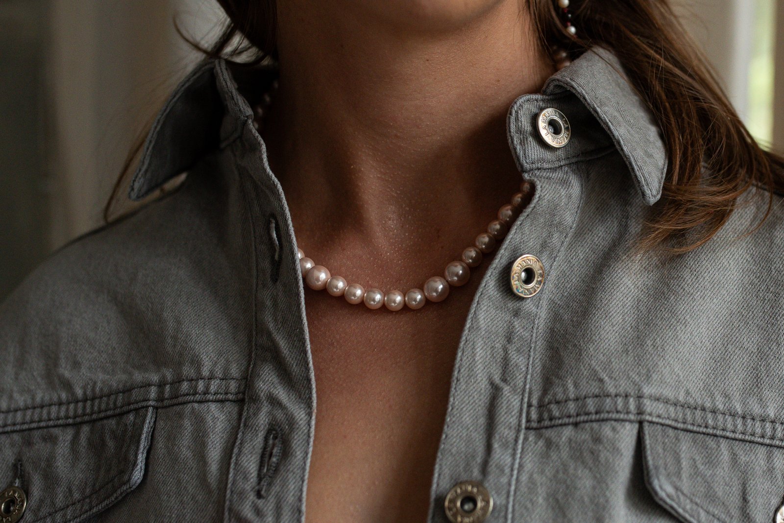 Naszyjnik z beżowych Pereł Seashell - obrazek 3