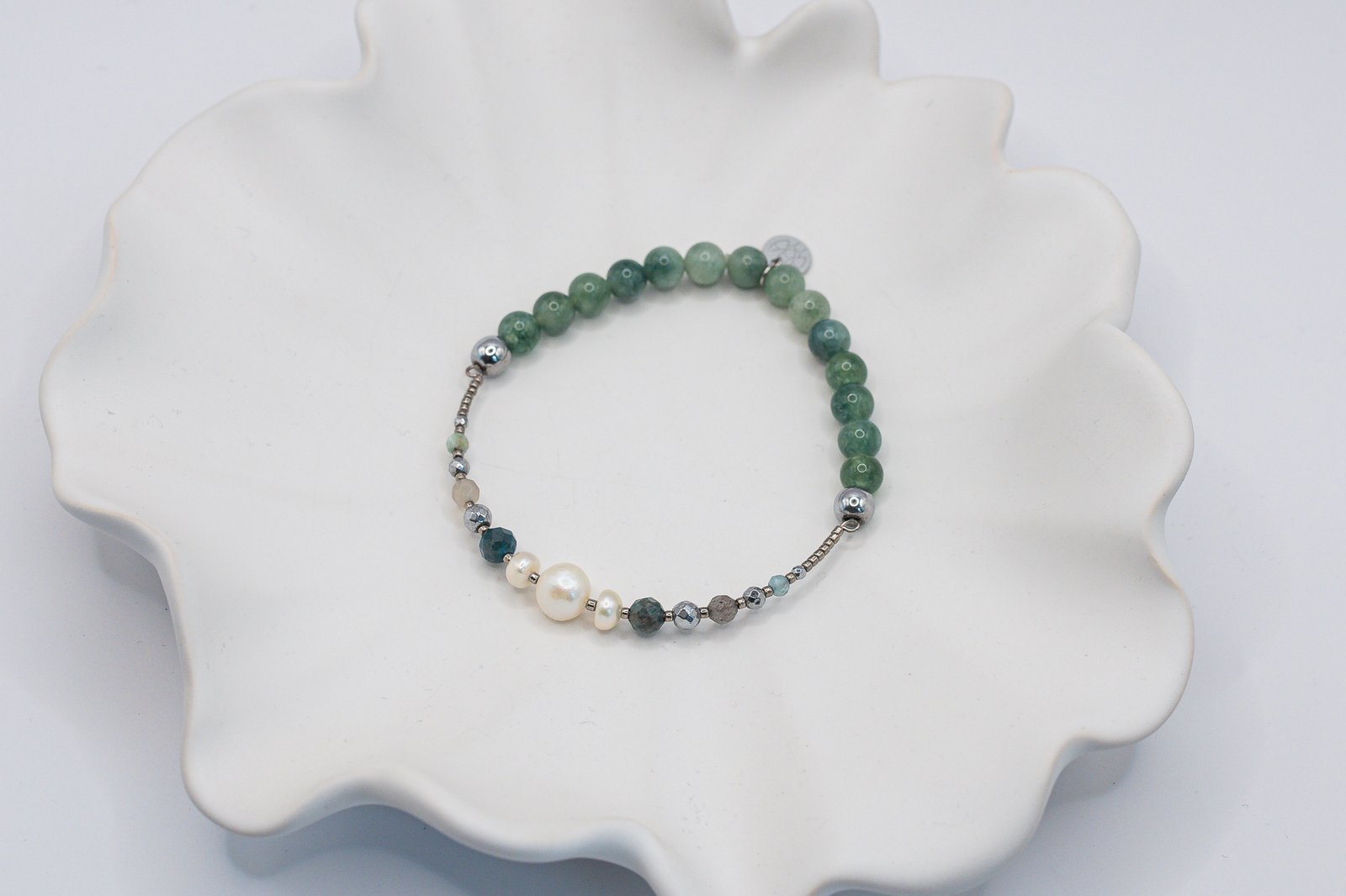 Bransoletka z Perłą i zielonym Turmalinem - obrazek 2