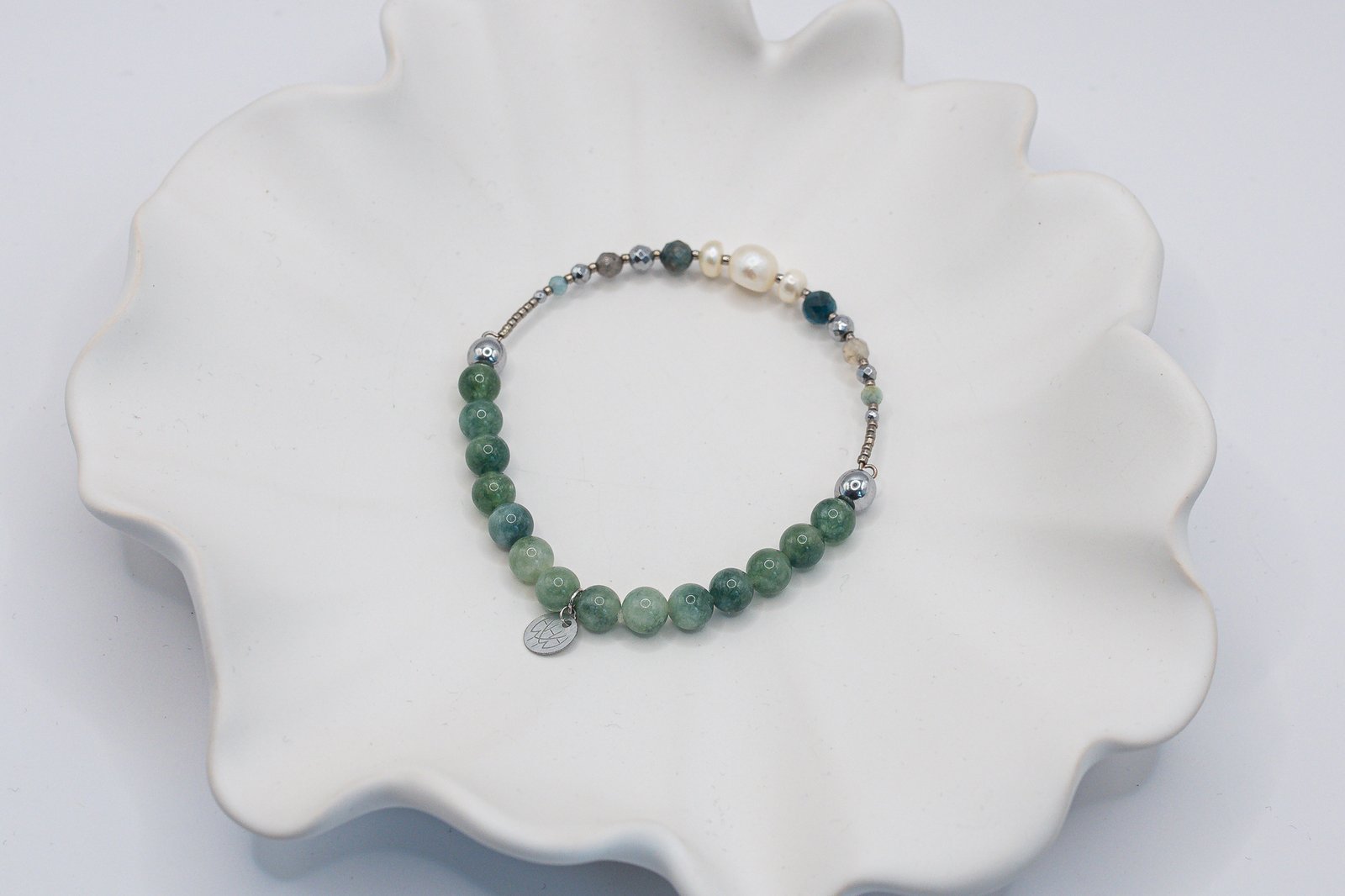 Bransoletka z Perłą i zielonym Turmalinem - obrazek 4