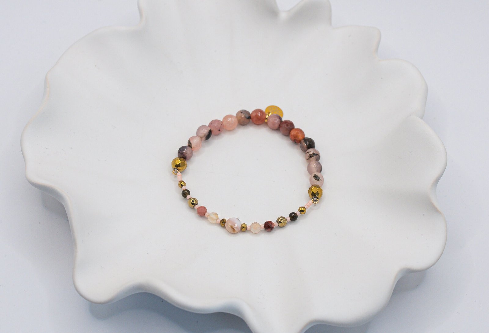 Bransoletka z Opalem Rodonitem i Agatem