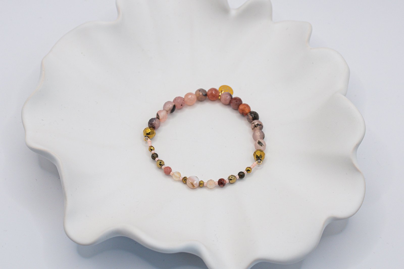 Bransoletka z Opalem Rodonitem i Agatem