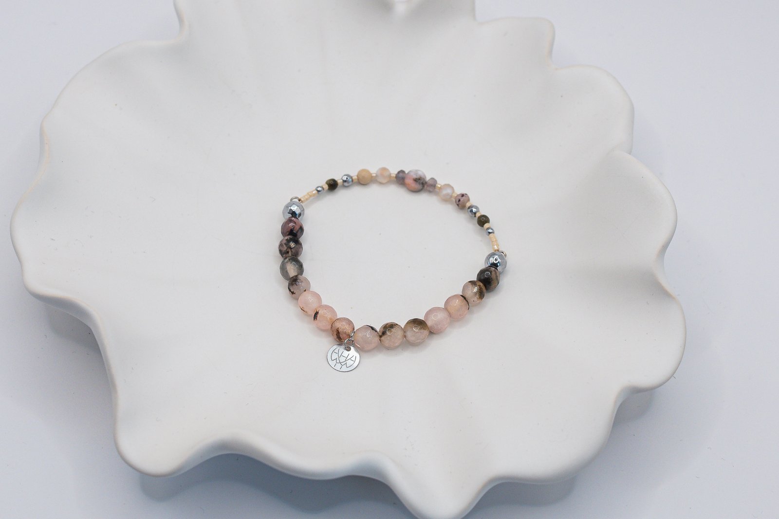 Bransoletka z Opali Obsydianów i Agatów - obrazek 3