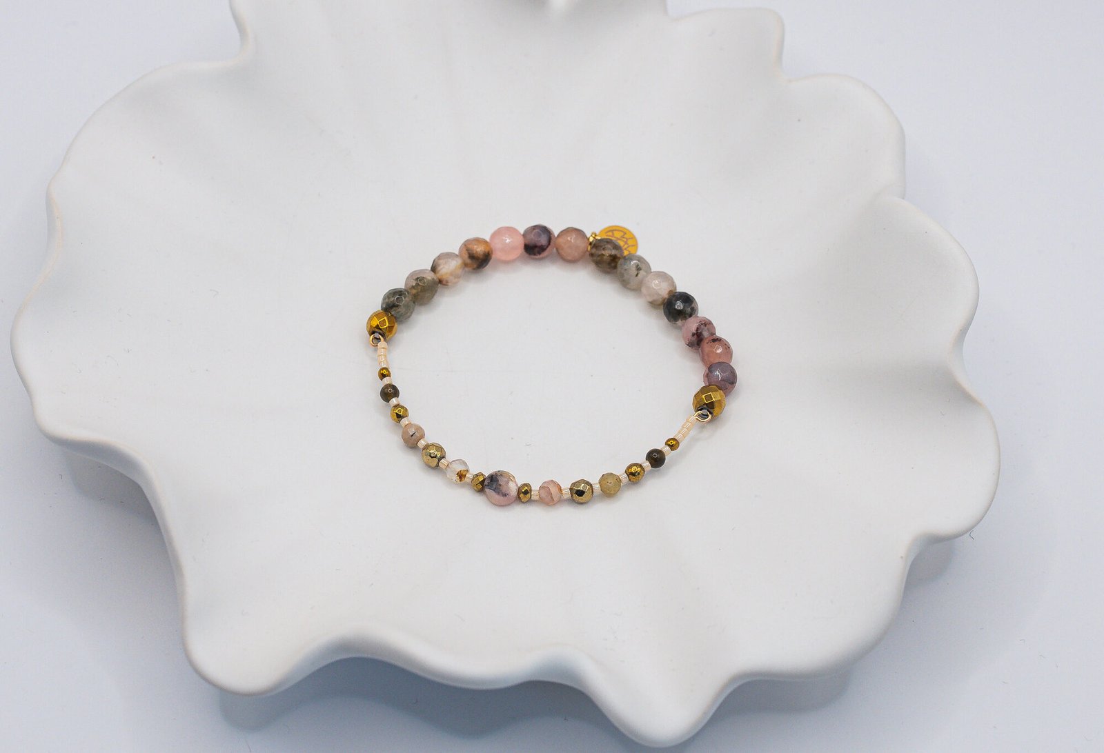 Alternative view of Bransoletka z Opalem Labradorytem i Obsydianem