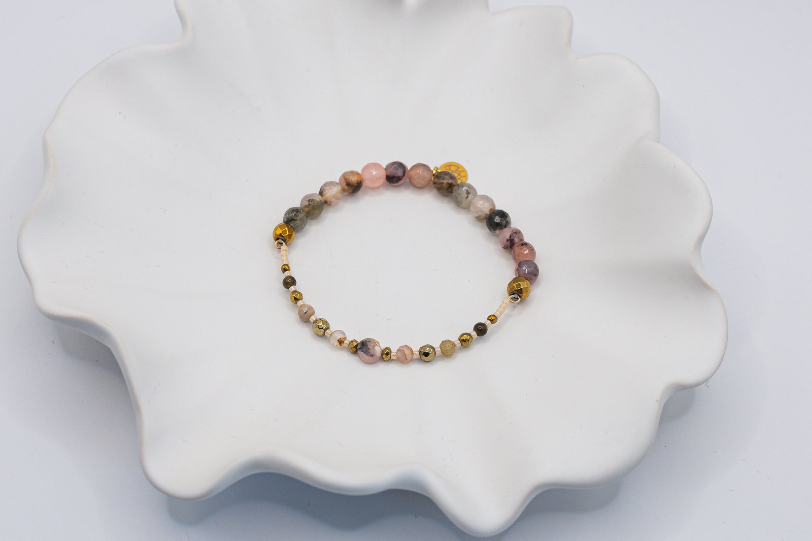 Bransoletka z Opalem Labradorytem i Obsydianem - obrazek 2