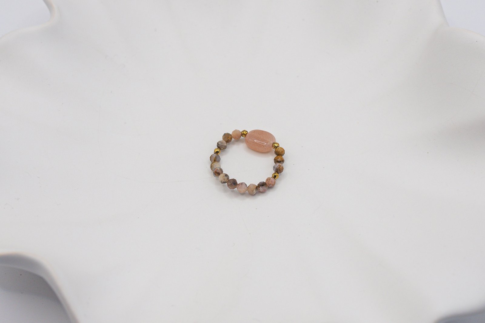 Pierścionek z Kamieniem Słonecznym i Opalem - obrazek 3