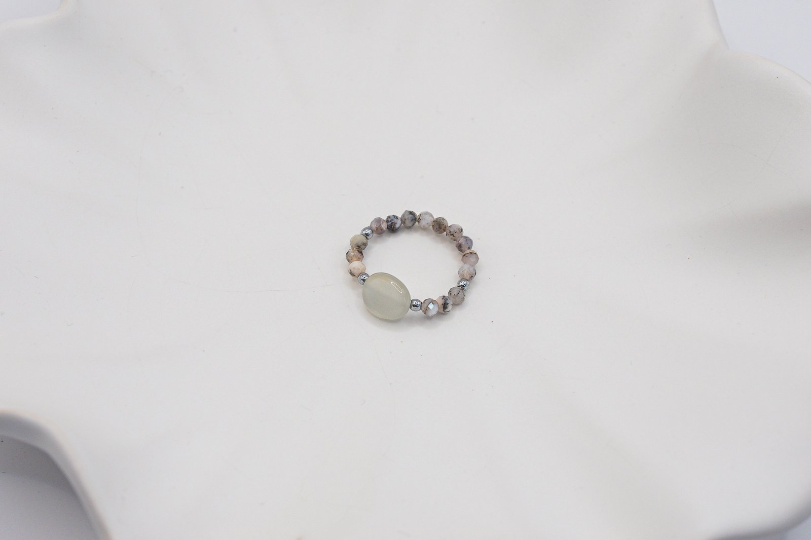 Pierścionek z Opalem i Kamieniem Słonecznym - obrazek 2