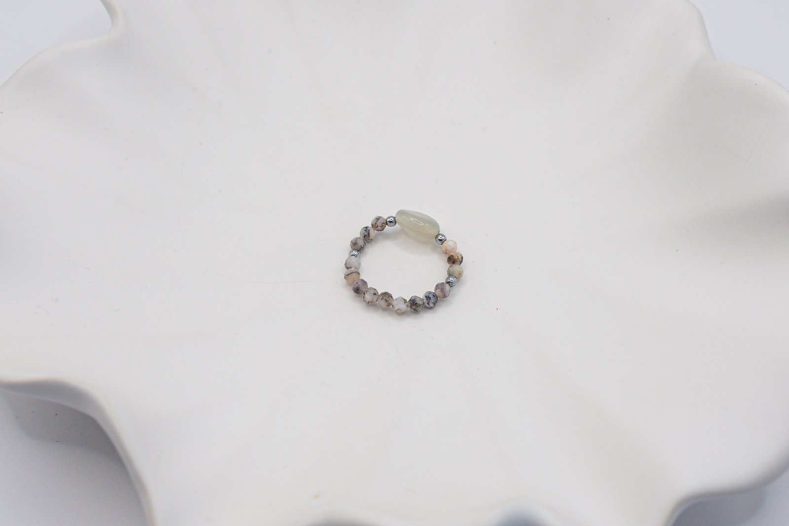 Pierścionek z Opalem i Kamieniem Słonecznym - obrazek 3