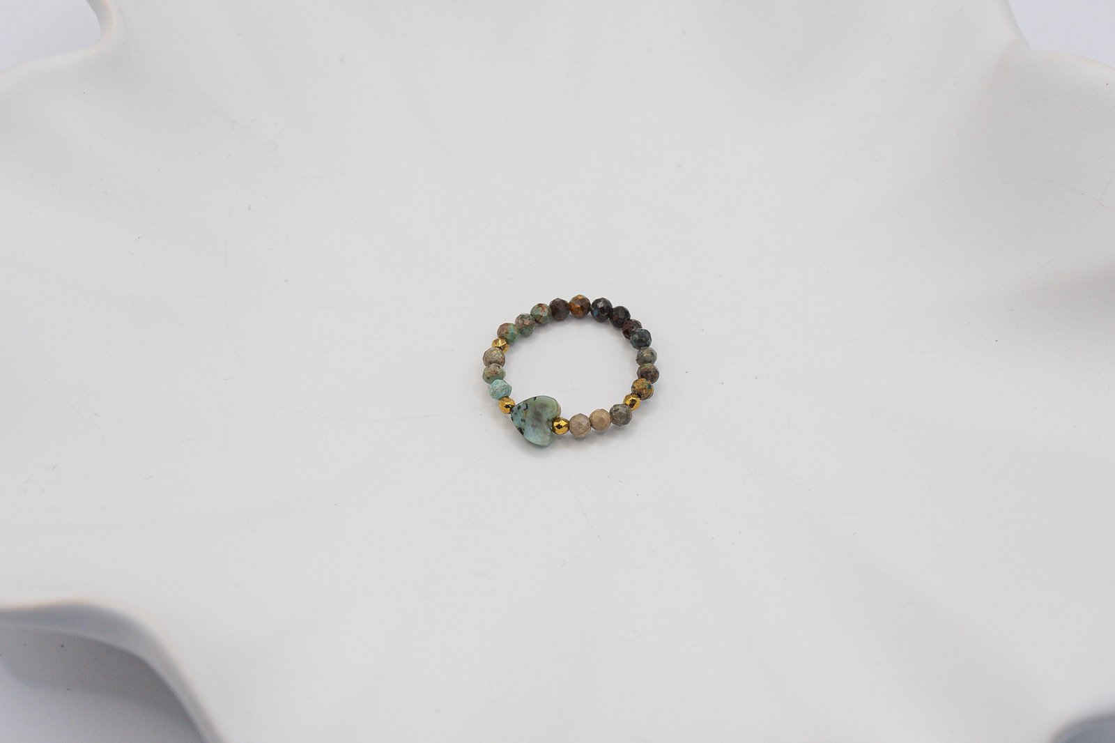 Pierścionek z sercem z Turkusu - obrazek 2