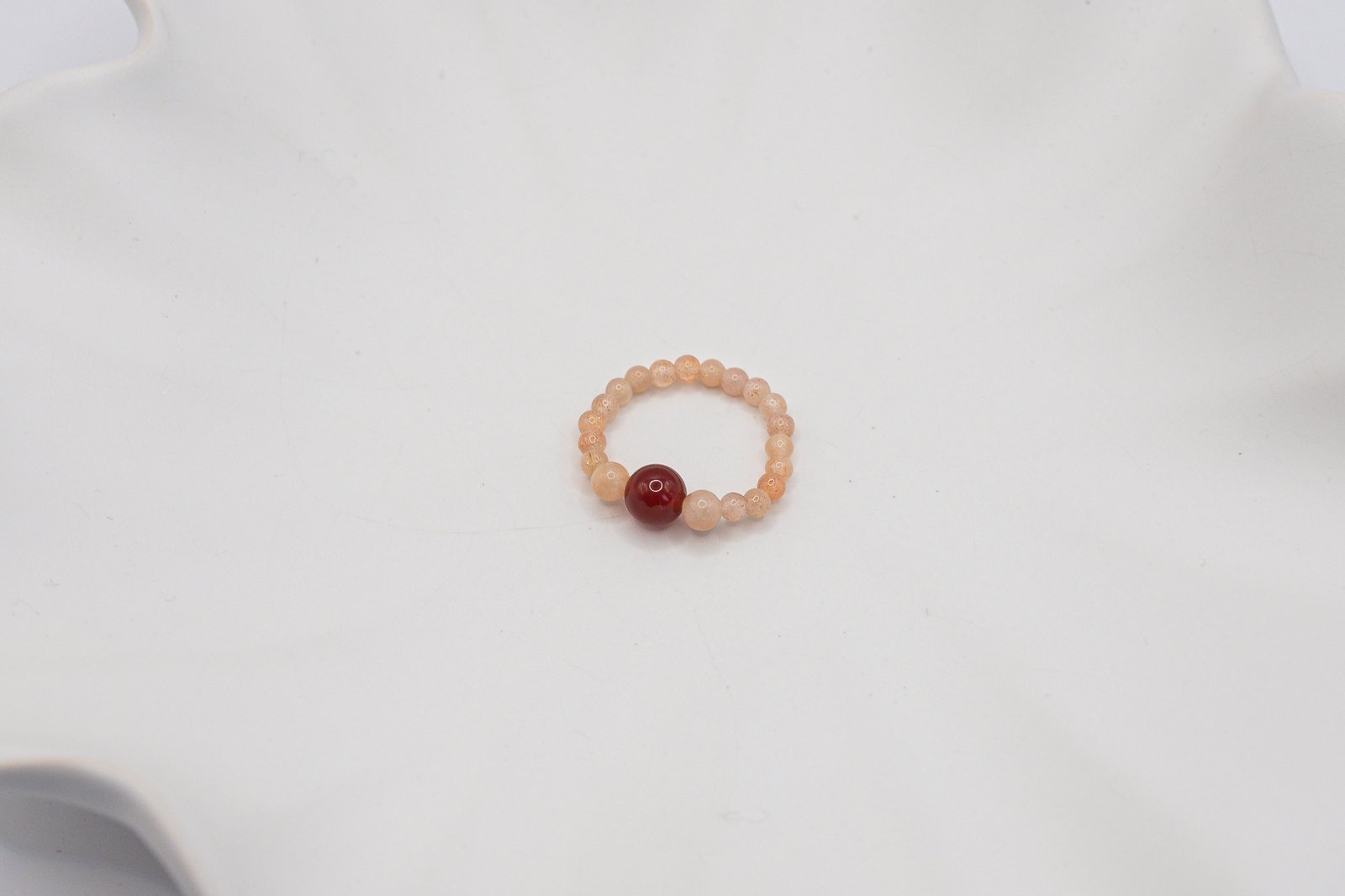 Pierścionek z Karneolem i Kamieniem Słonecznym - obrazek 2