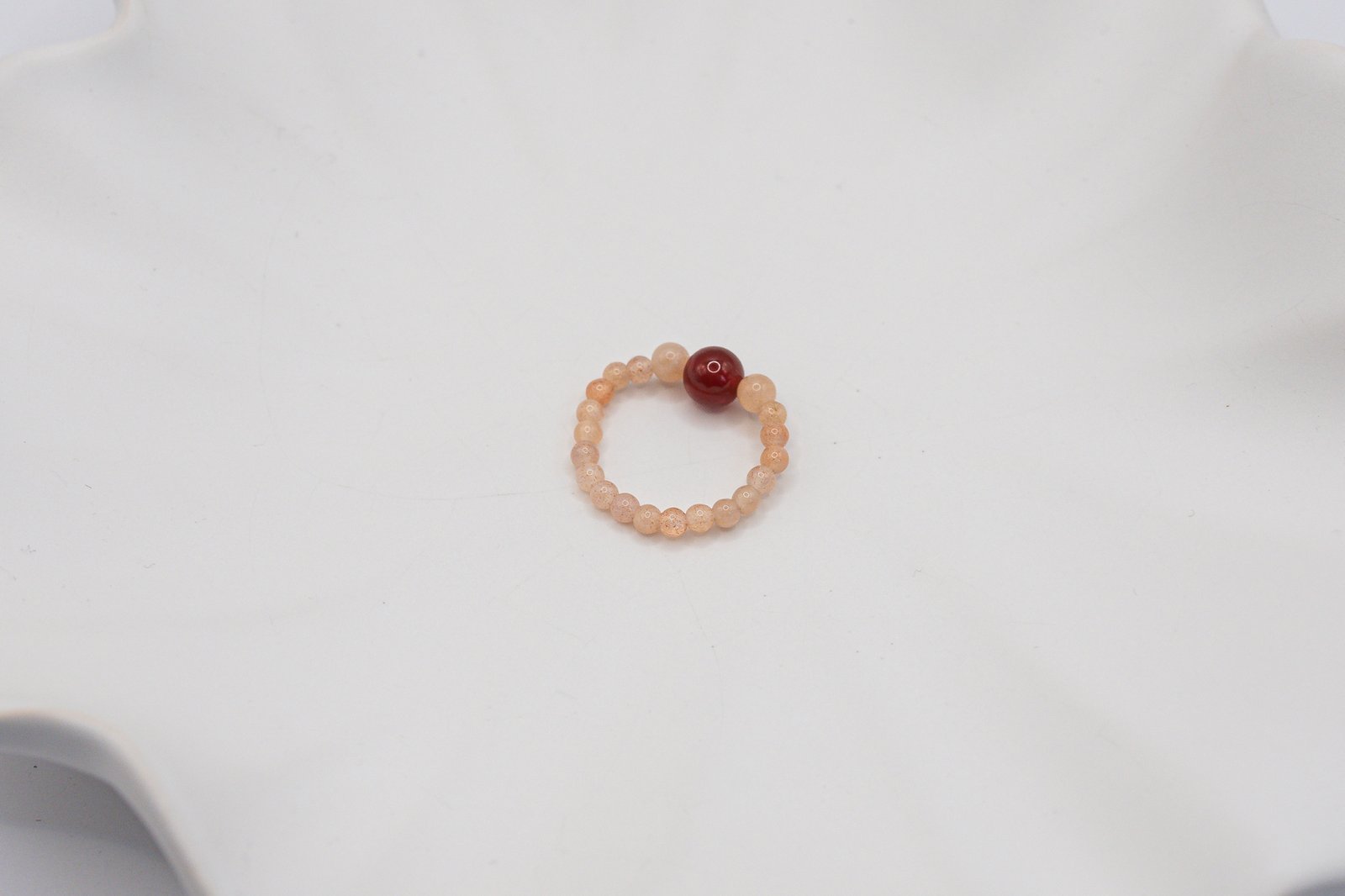 Pierścionek z Karneolem i Kamieniem Słonecznym - obrazek 4