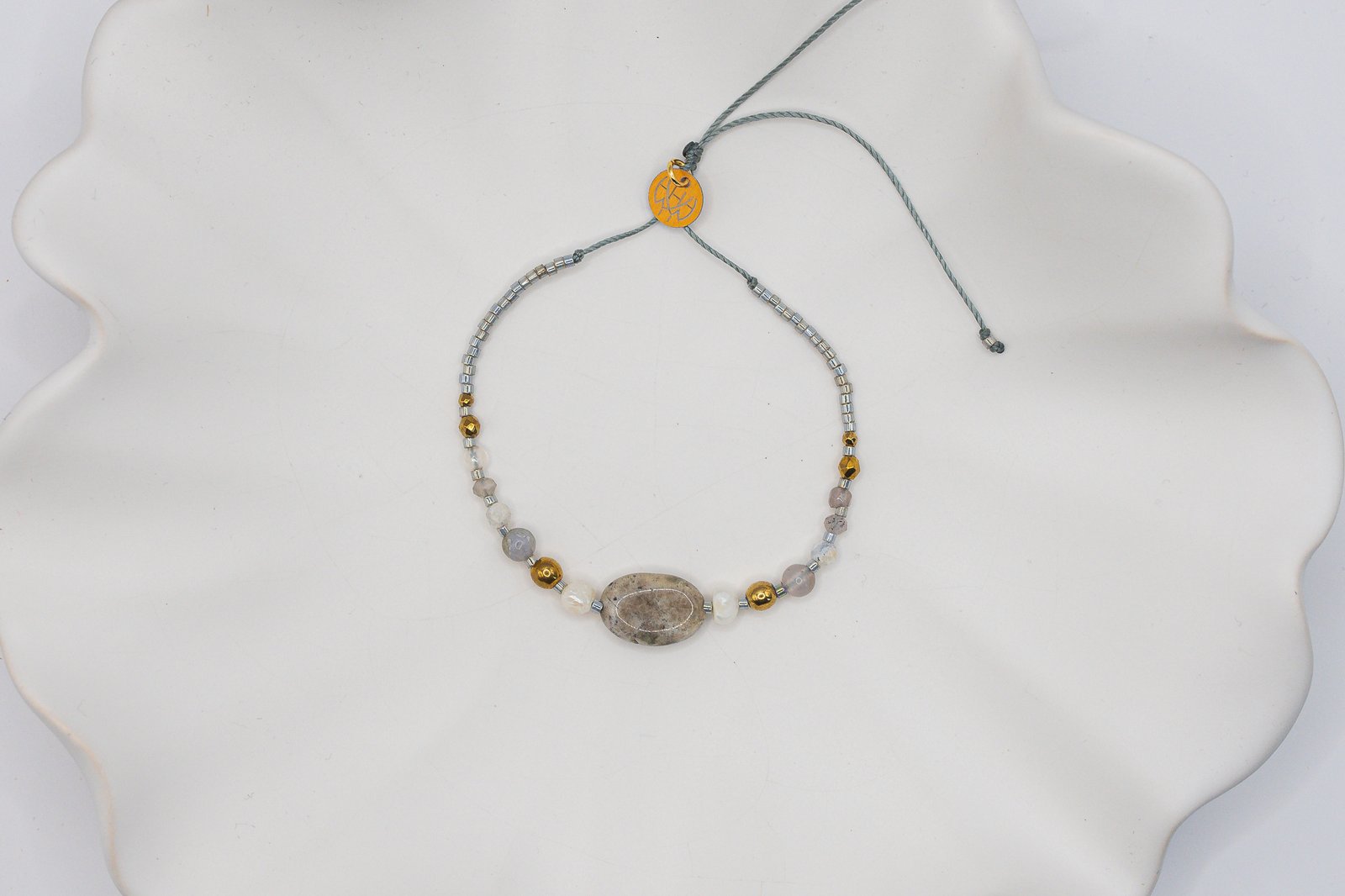 Bransoletka Harmonia Jaspis Agat Perła - obrazek 4