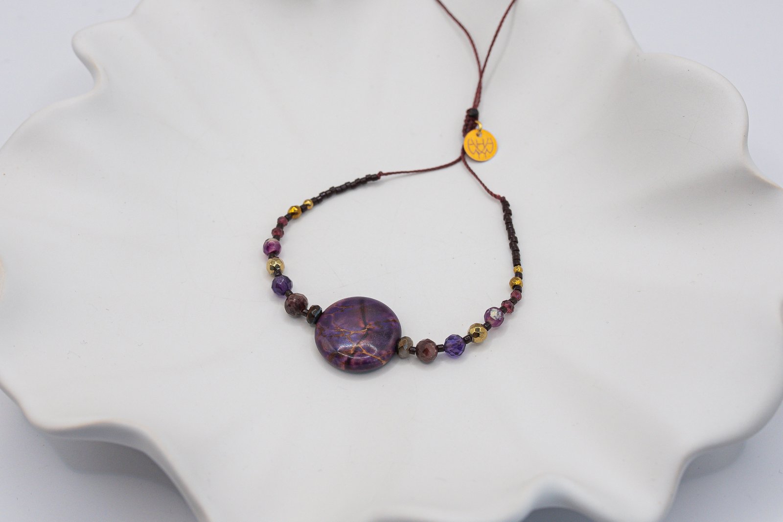 Bransoletka na Zdrowie Jaspis Granat Ametyst - obrazek 2