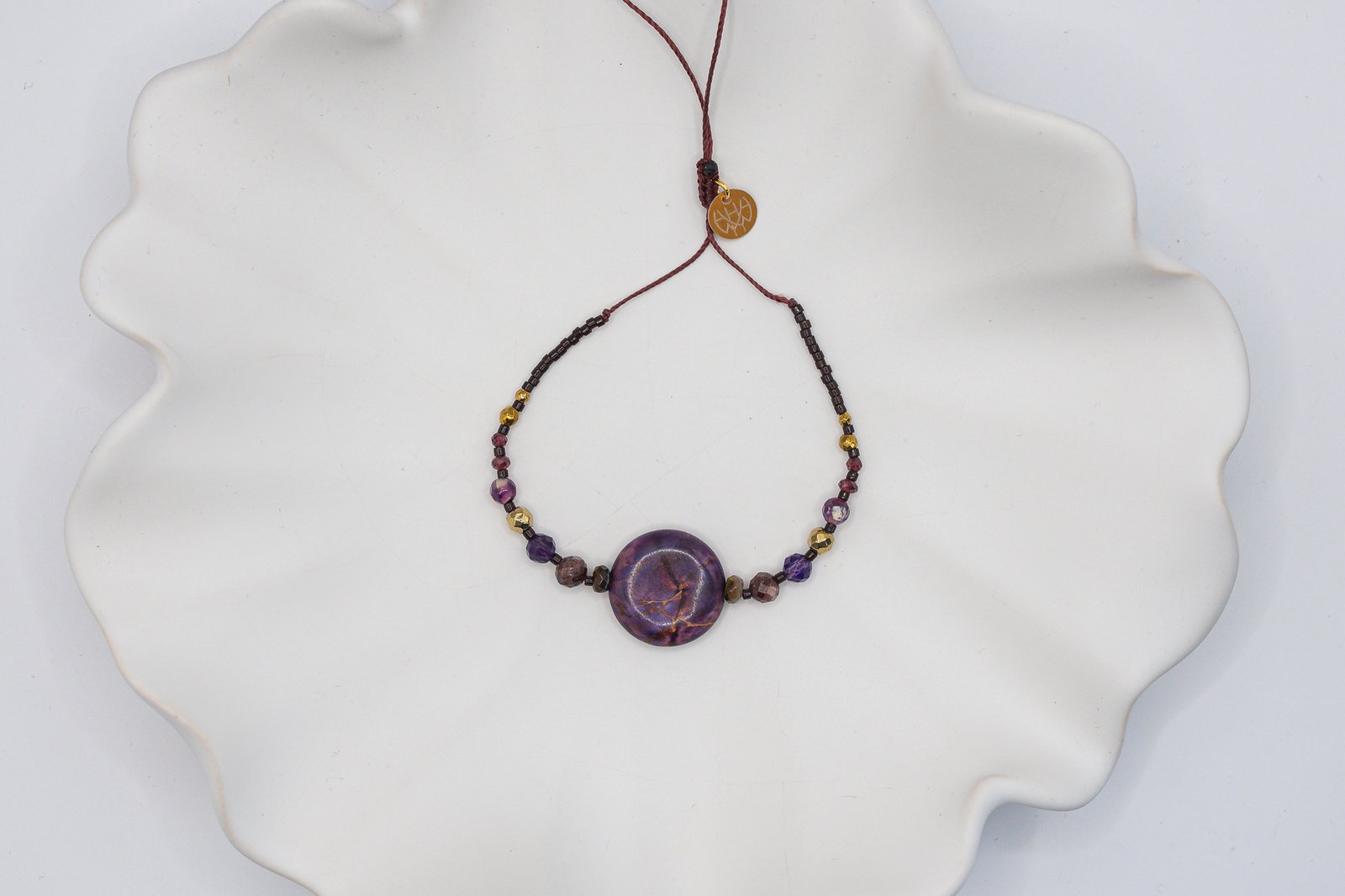 Bransoletka na Zdrowie Jaspis Granat Ametyst - obrazek 3