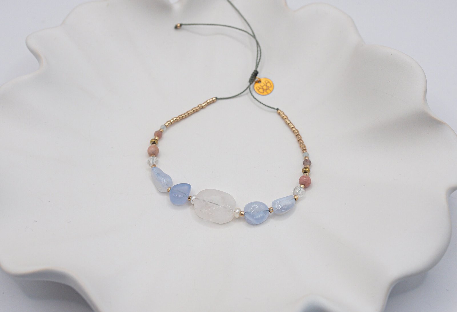 Alternative view of Bransoletka Harmonia Kryształ Chalcedon Turmalin