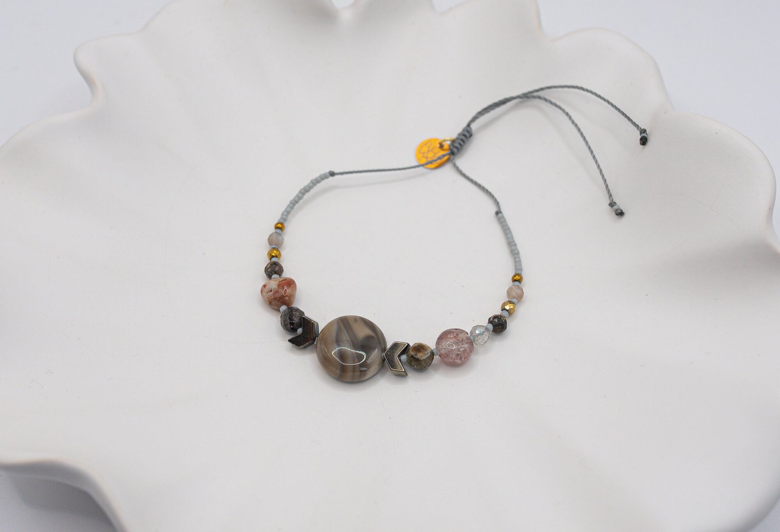 Alternative view of Bransoletka Ochronna Krzemień Turmalin Turkus