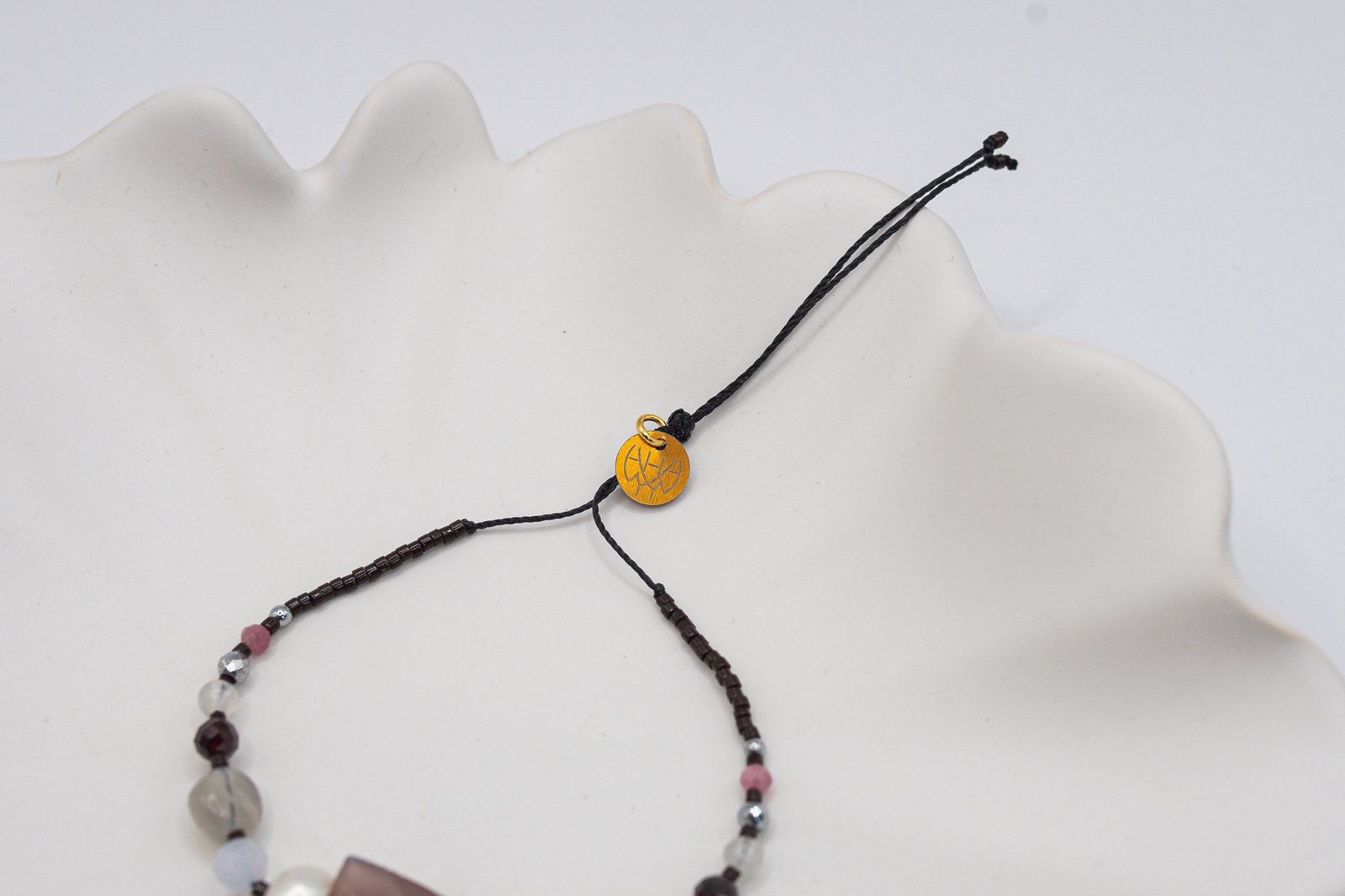 Bransoletka Harmonia Kwarc Chalcedon Granat - obrazek 4