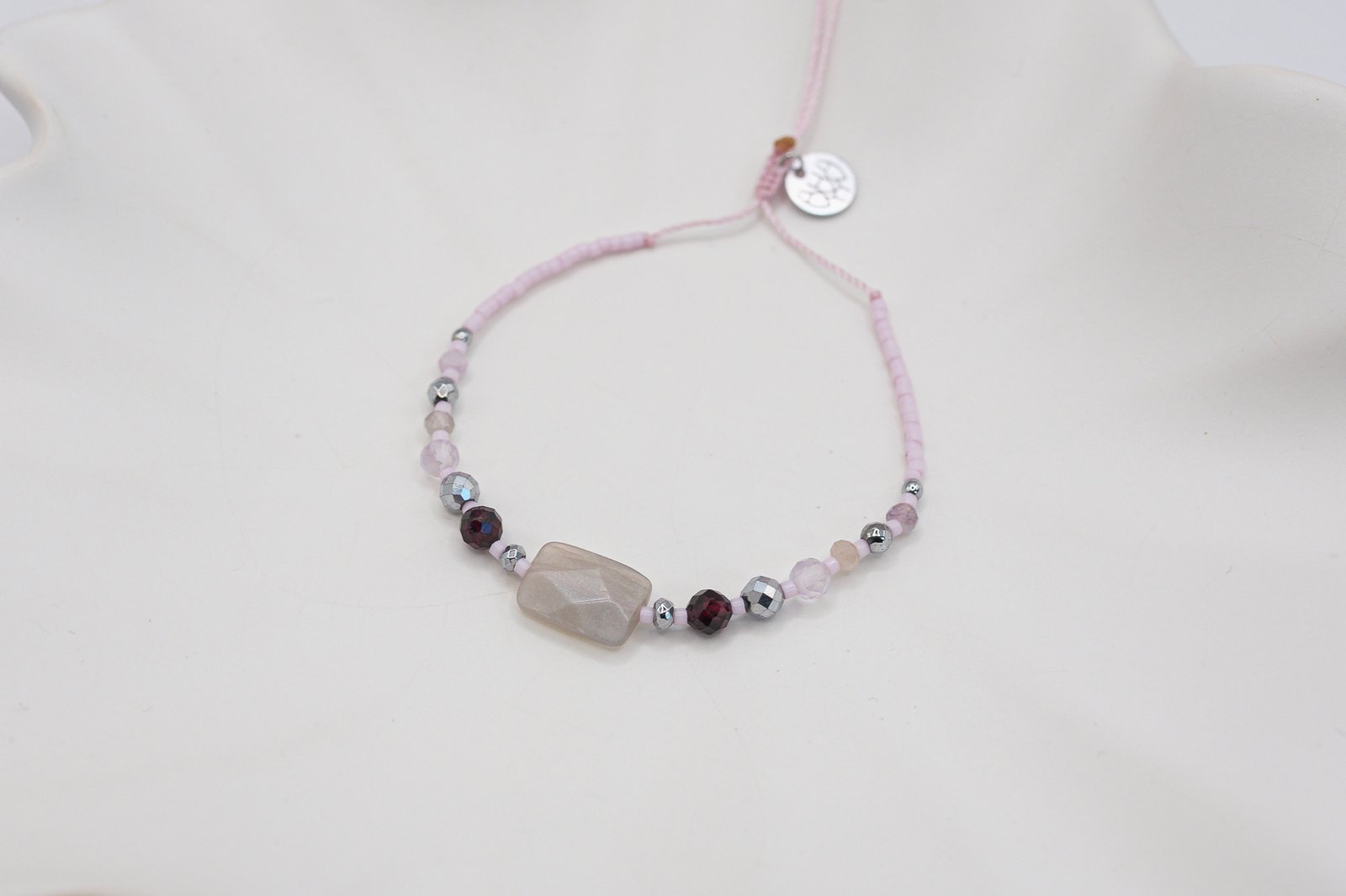 Bransoletka Harmonia Kamień Słoneczny Granat Ametyst - obrazek 2