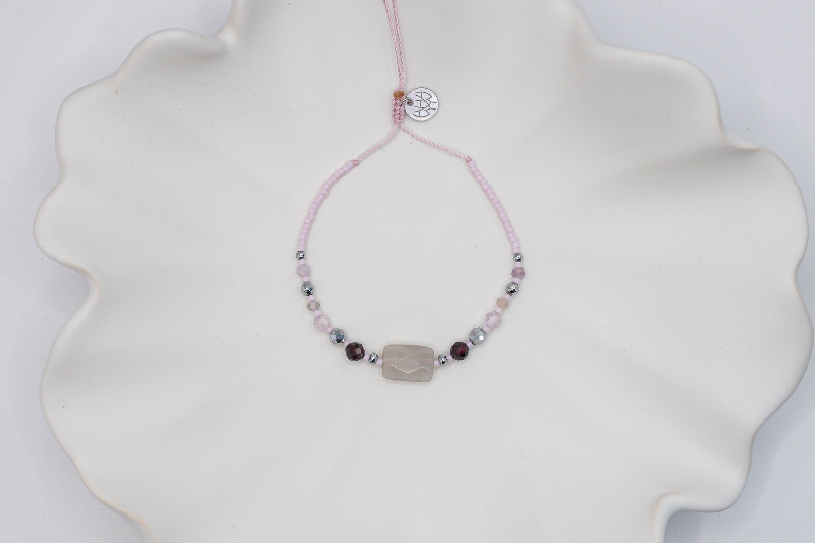 Bransoletka Harmonia Kamień Słoneczny Granat Ametyst - obrazek 3