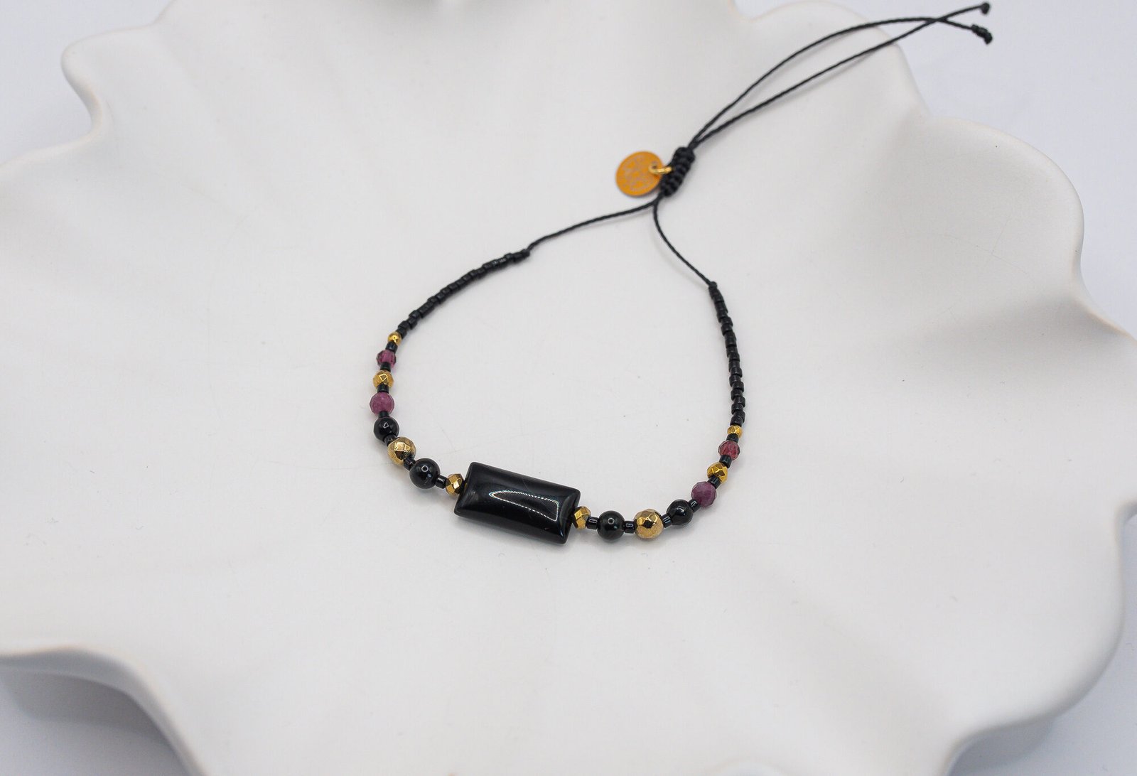 Bransoletka Ochronna Onyks Turmalin Rubin