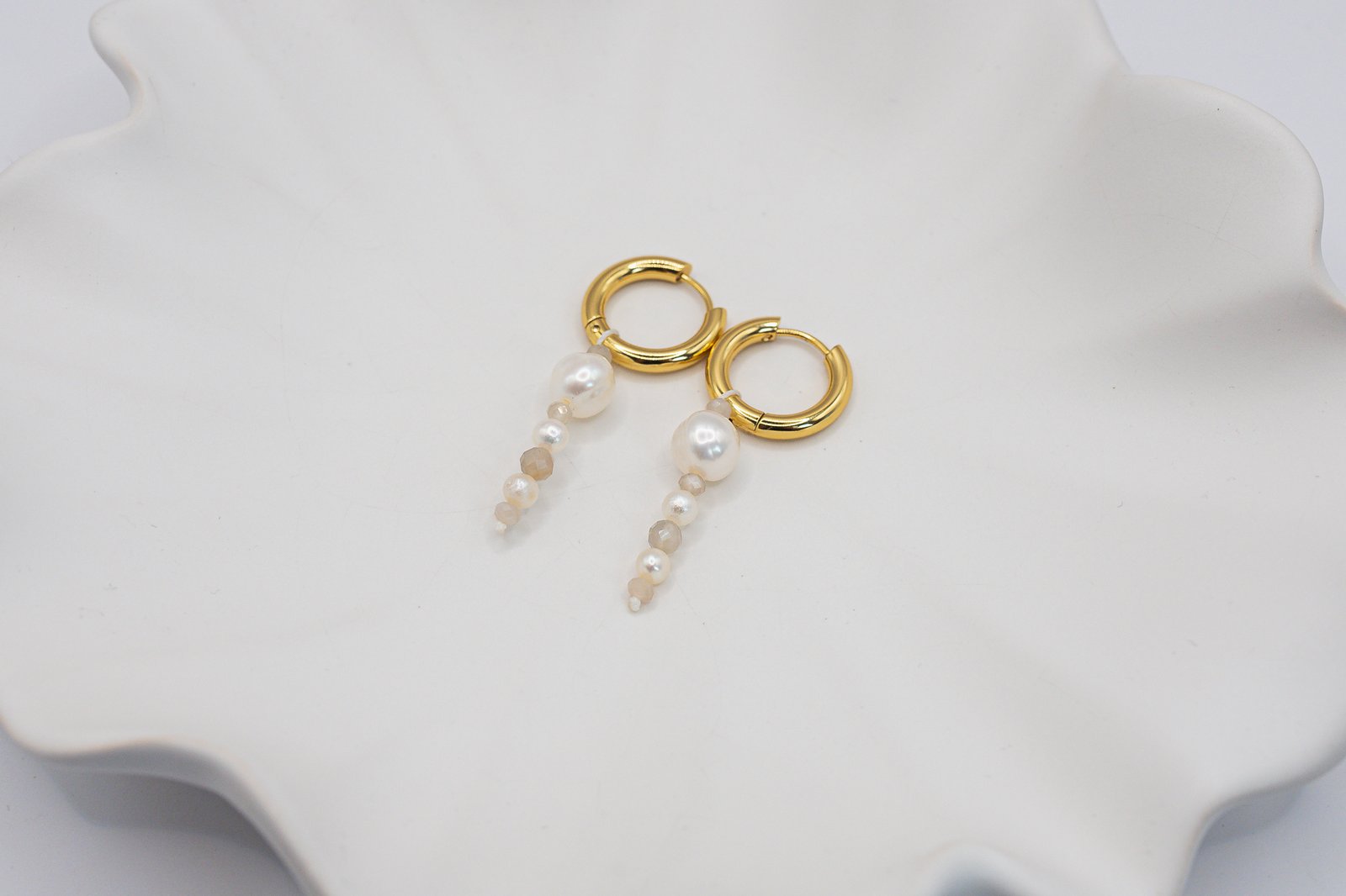 Kolczyki z Pereł i Kamienia Słonecznego - obrazek 2