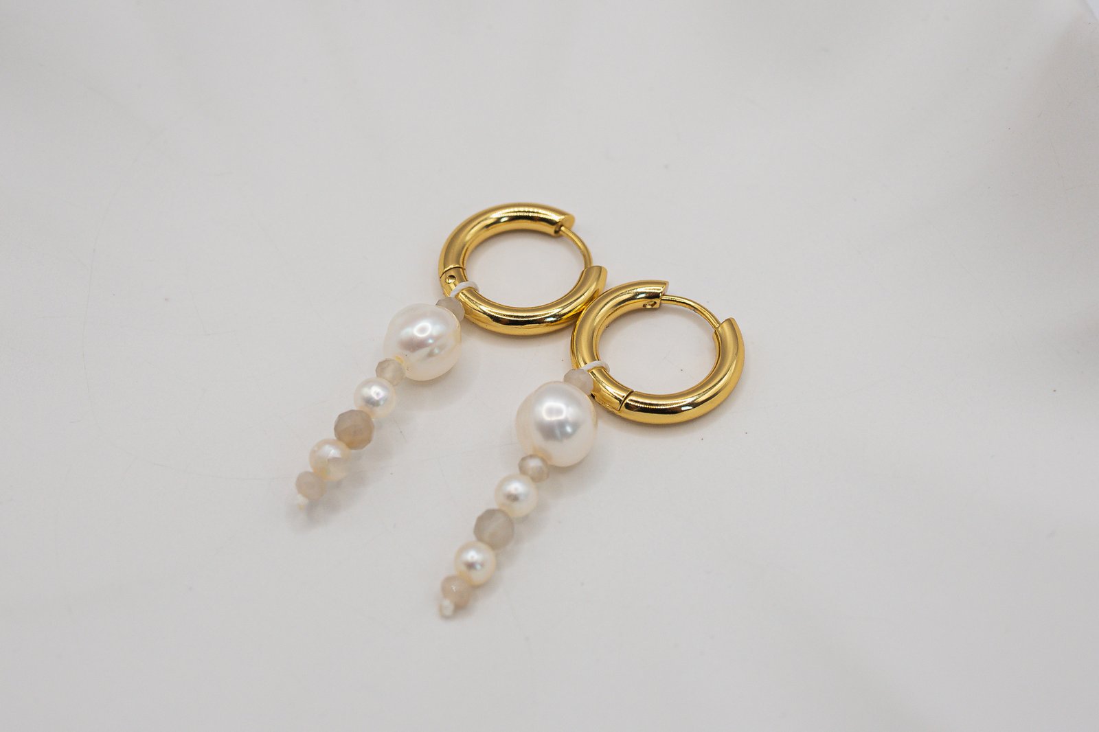 Kolczyki z Pereł i Kamienia Słonecznego - obrazek 4