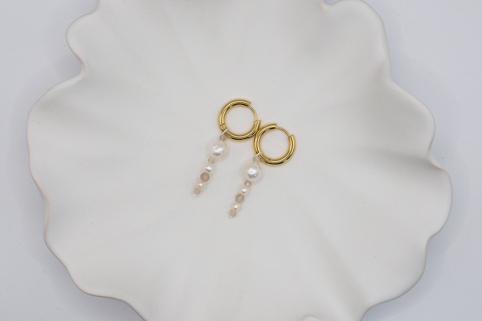 Kolczyki z Pereł i Kamienia Słonecznego - obrazek 6