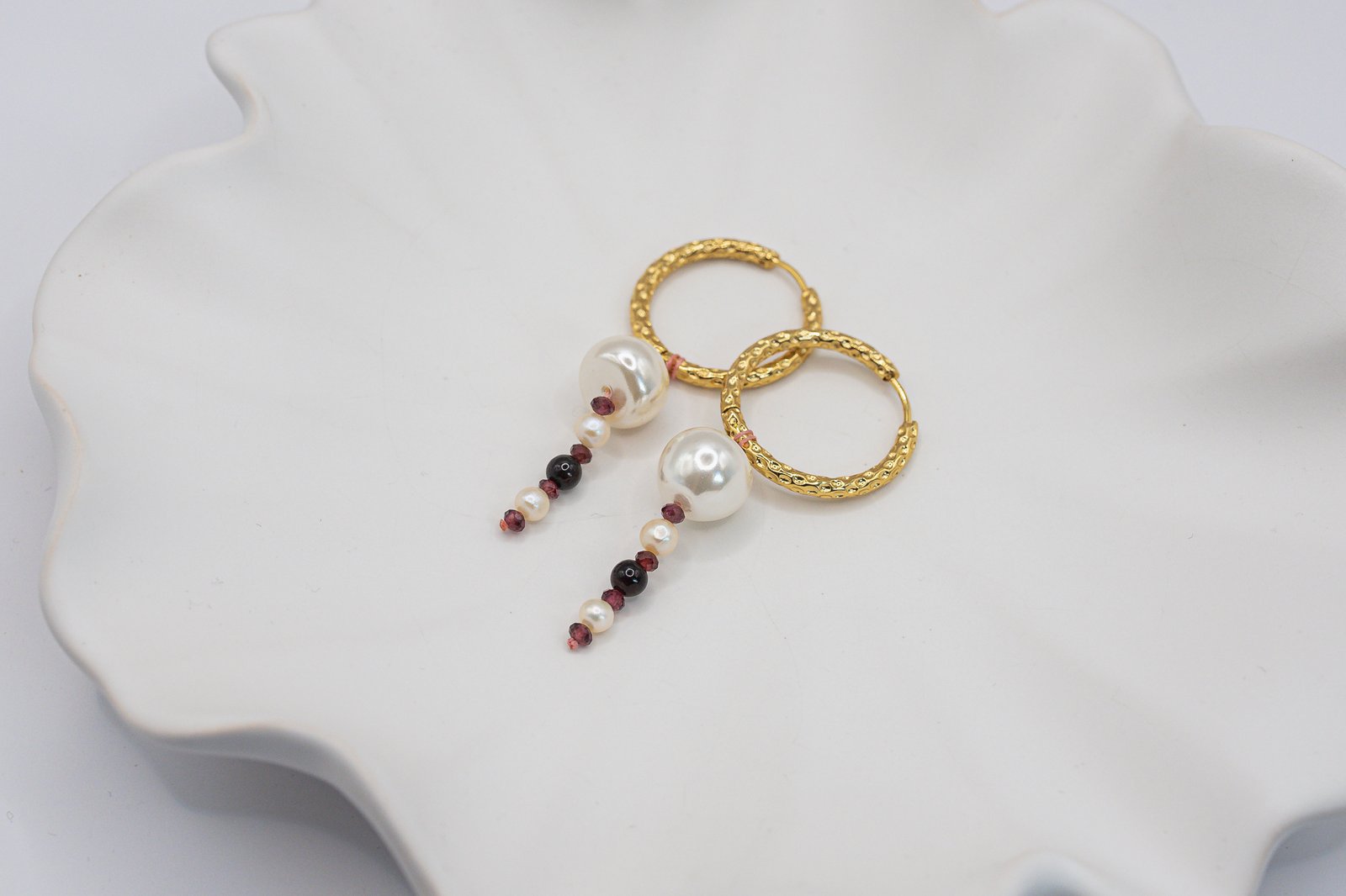 Kolczyki z Pereł Granatu i Turmalinu - obrazek 2