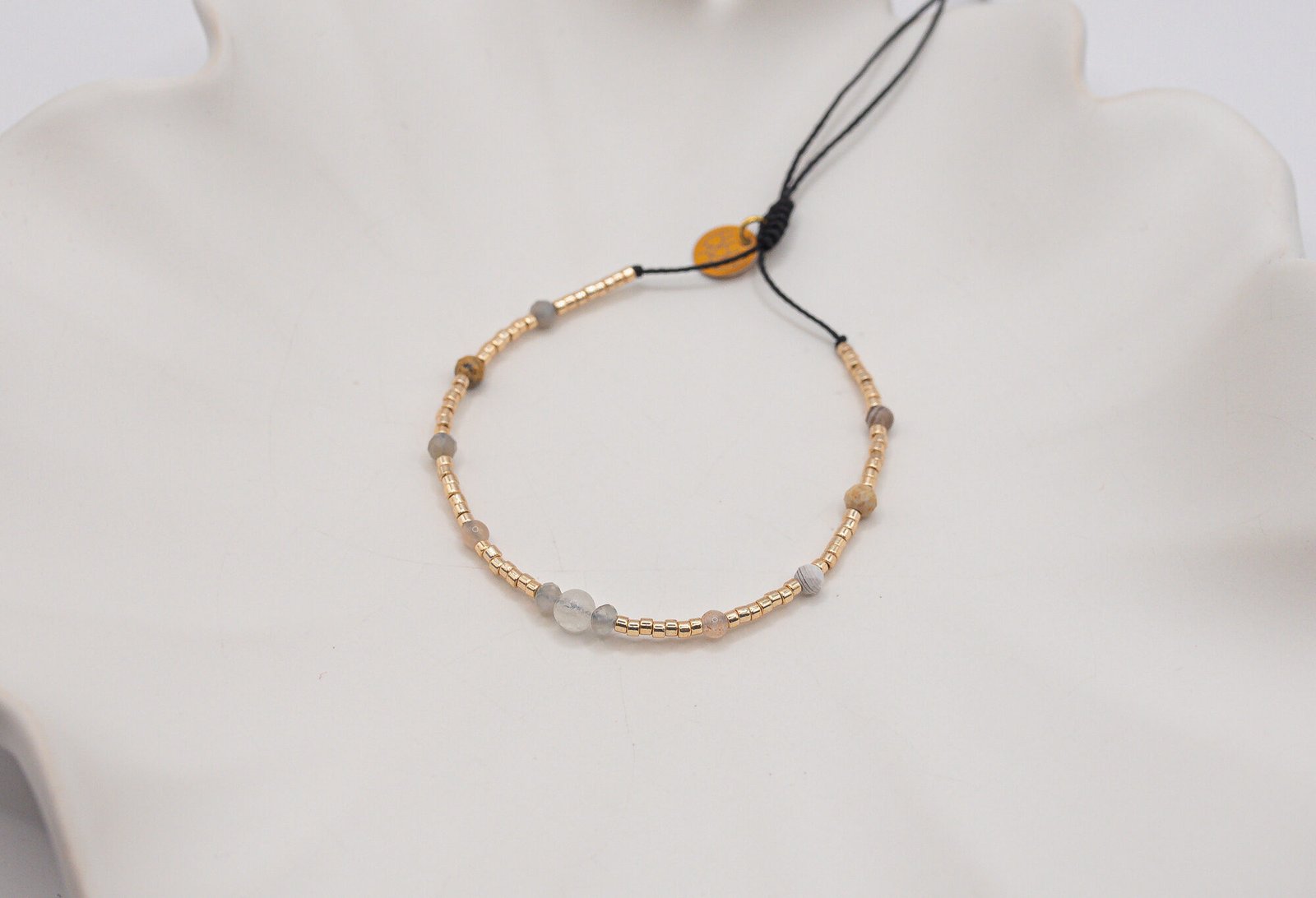 Alternative view of Bransoletka Harmonia Selenit Kamień Słoneczny Jaspis