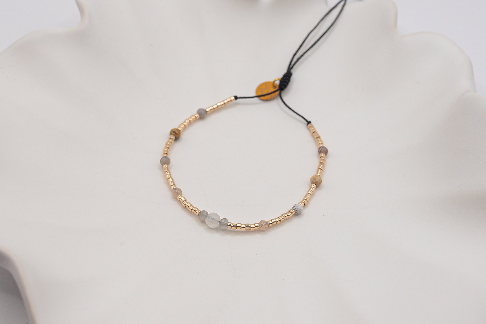 Bransoletka Harmonia Selenit Kamień Słoneczny Jaspis - obrazek 2