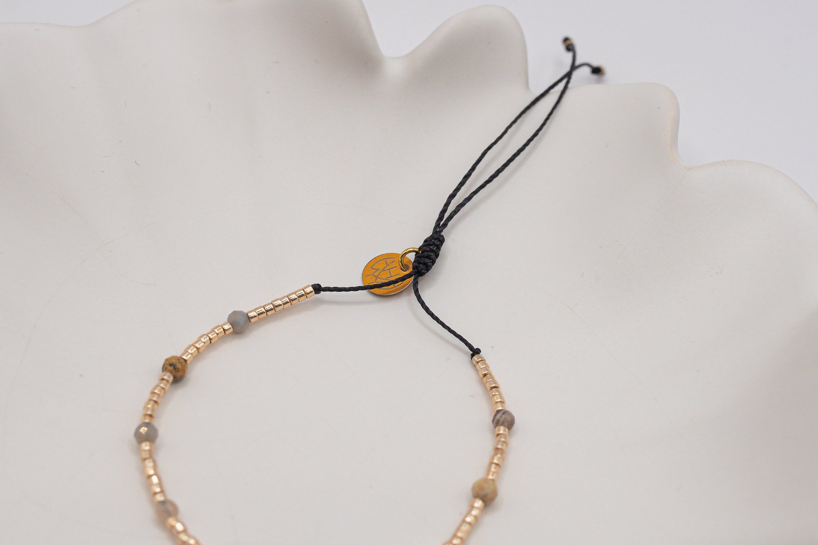 Bransoletka Harmonia Selenit Kamień Słoneczny Jaspis - obrazek 5