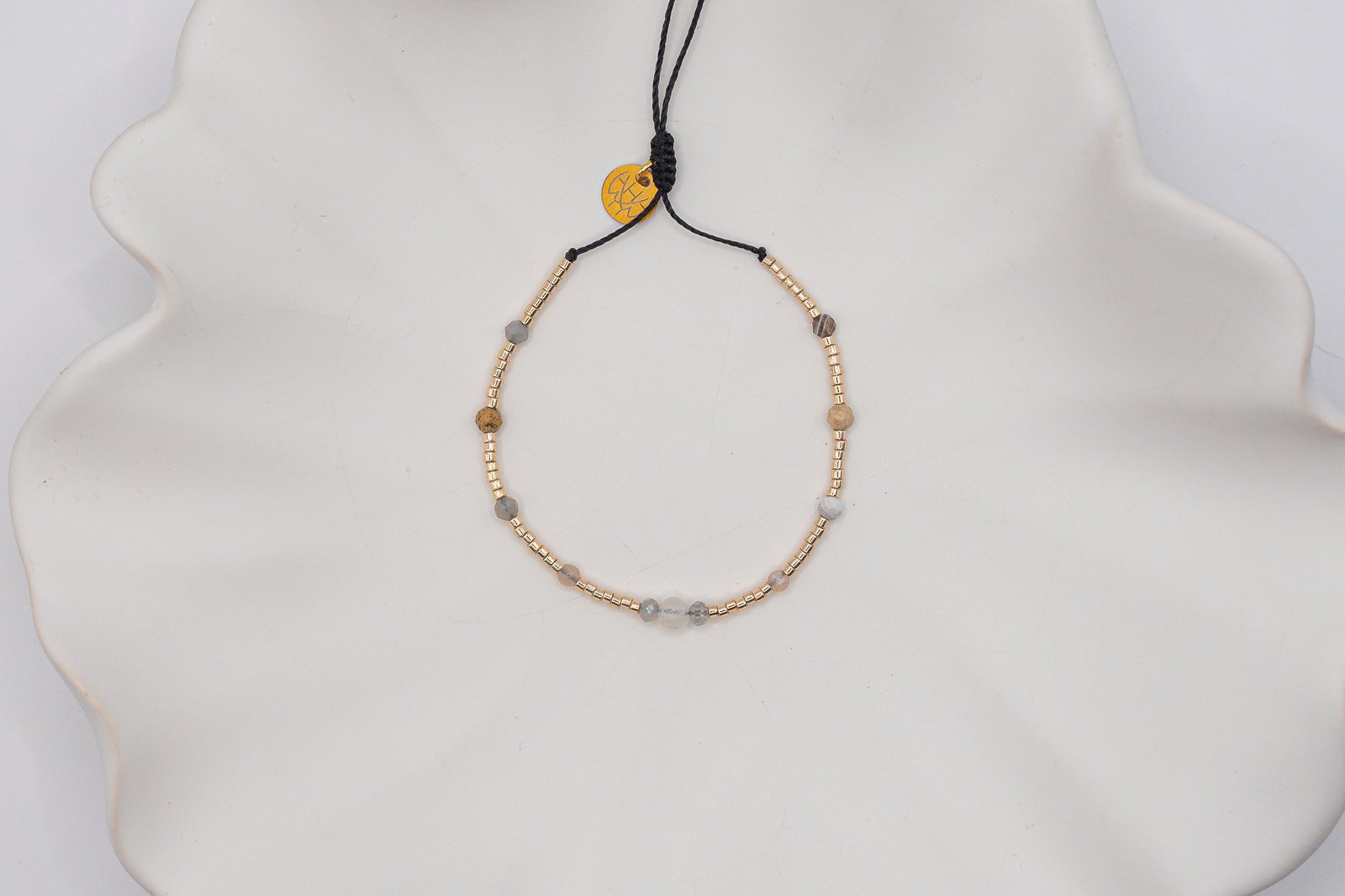 Bransoletka Harmonia Selenit Kamień Słoneczny Jaspis - obrazek 4