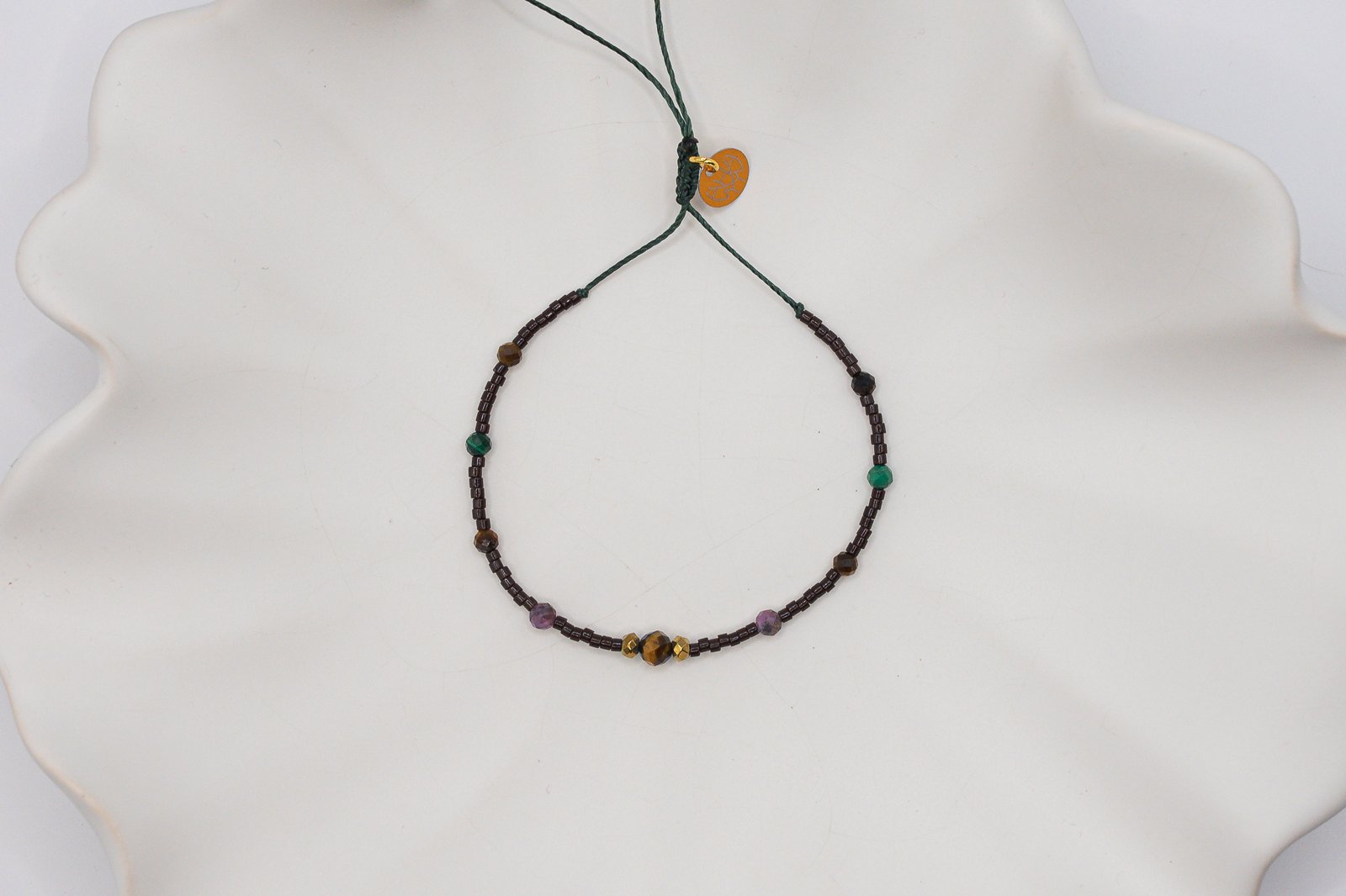 Bransoletka na Pieniądze Tygrysie Oko Malachit Turmalin - obrazek 3