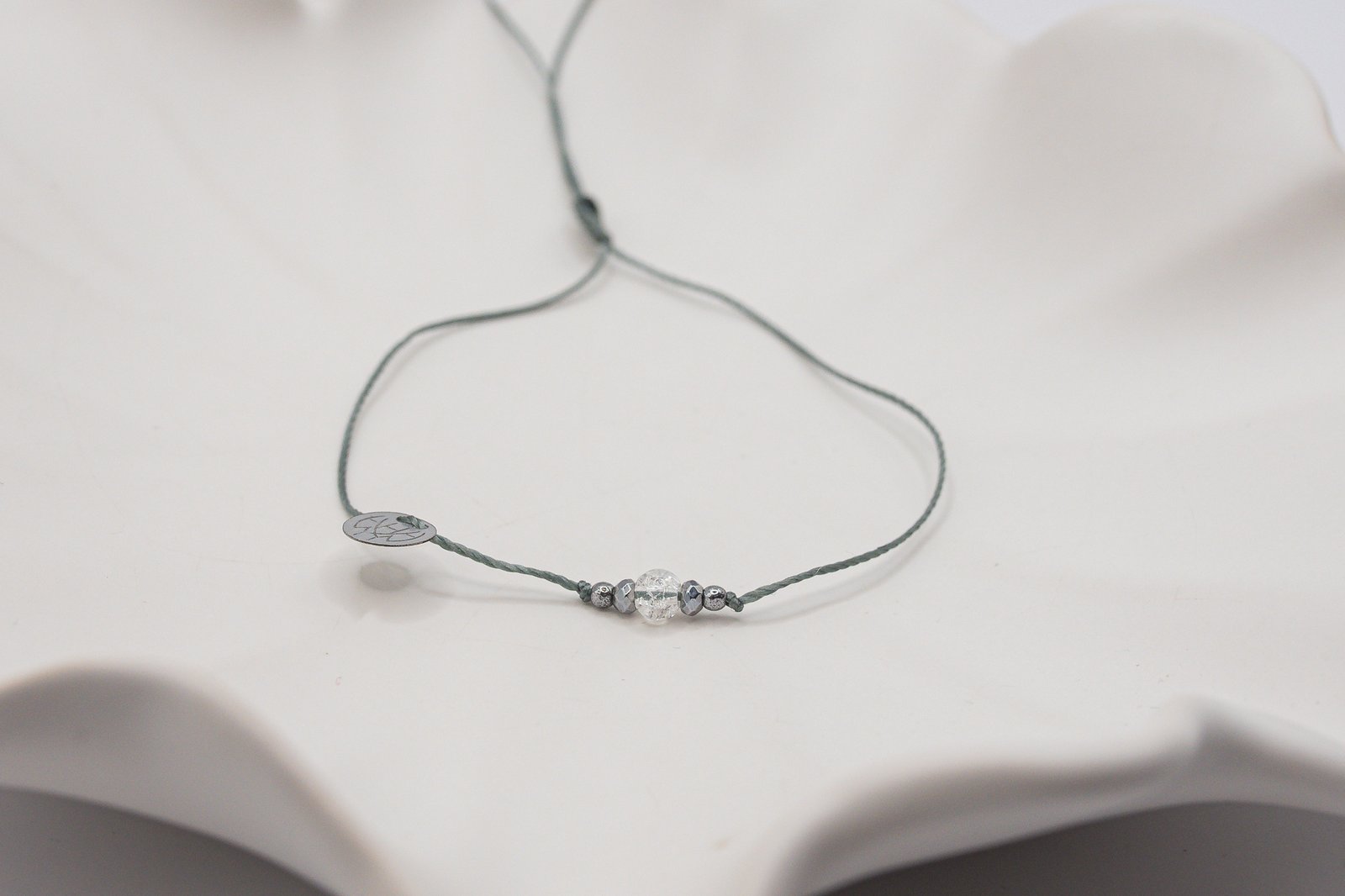 Bransoletka ze spękanym Kryształem Górskim - obrazek 4