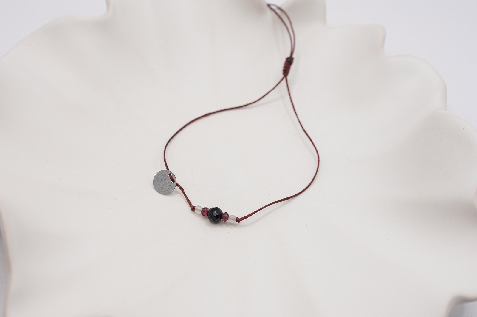 Bransoletka z Turmalinem Granatem i Selenitem - obrazek 2