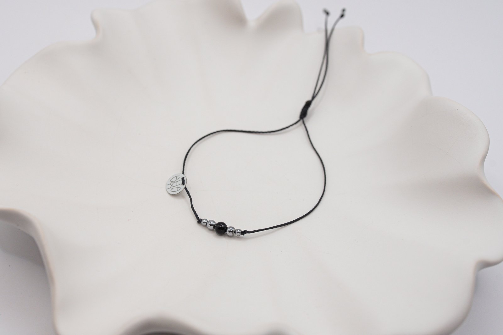 Delikatna Bransoletka z Czarnym Onyksem - obrazek 2