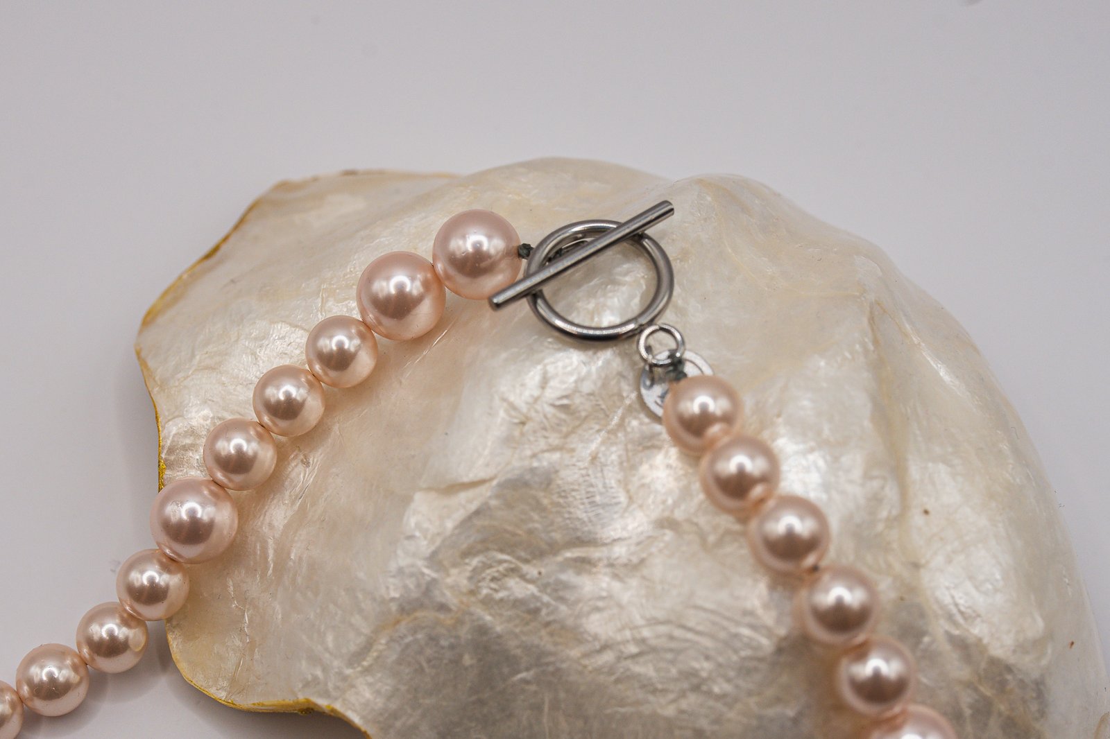 Naszyjnik z beżowych Pereł Seashell - obrazek 8