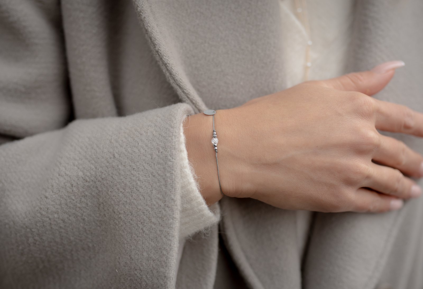 Bransoletka ze spękanym Kryształem Górskim