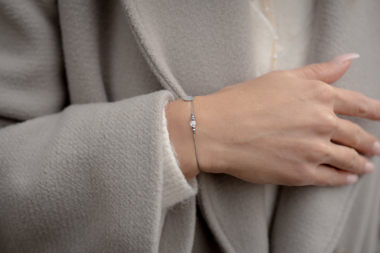 Bransoletka ze spękanym Kryształem Górskim