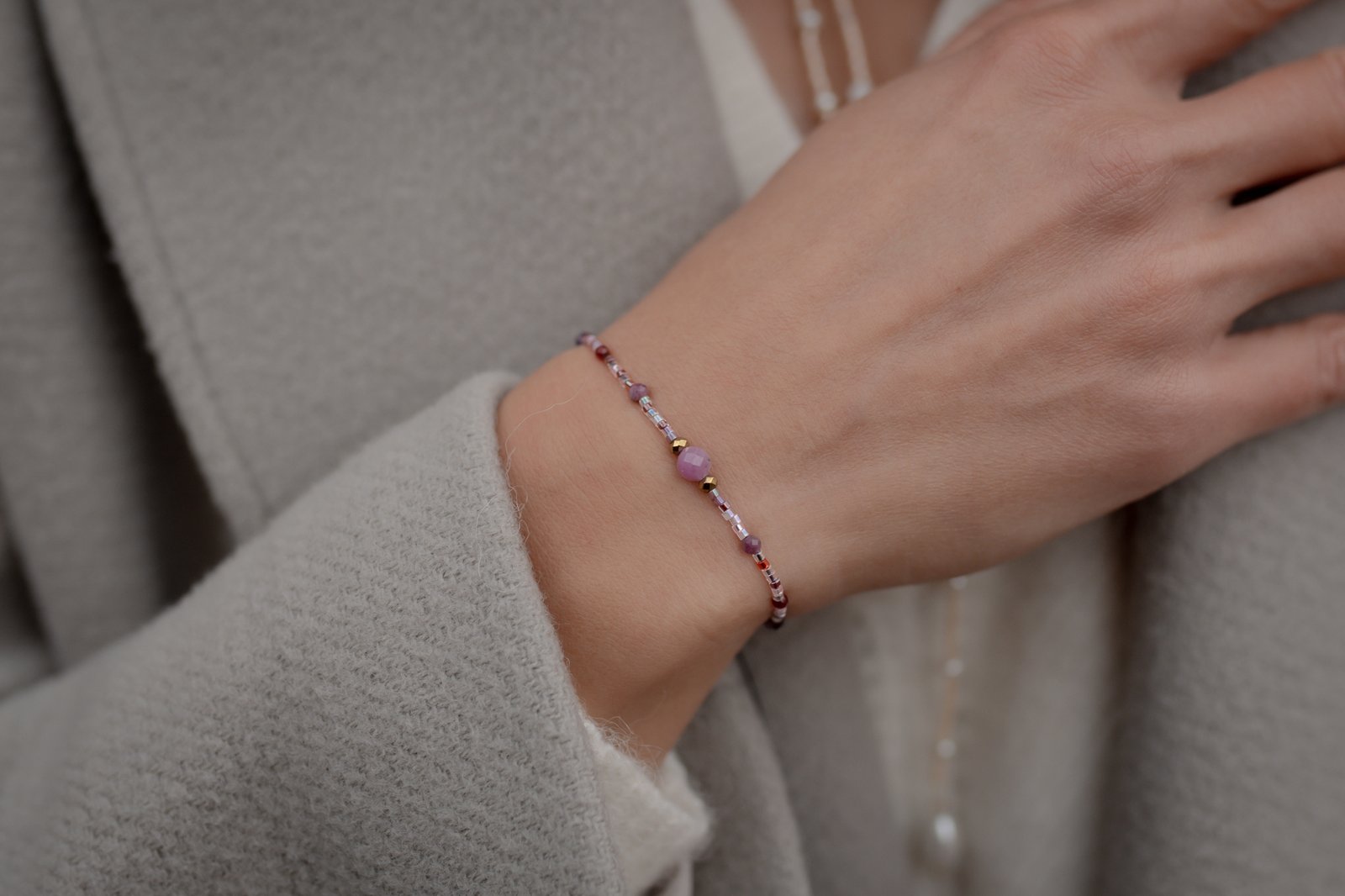 Bransoletka na Pieniądze Rubin Jadeit Ametyst