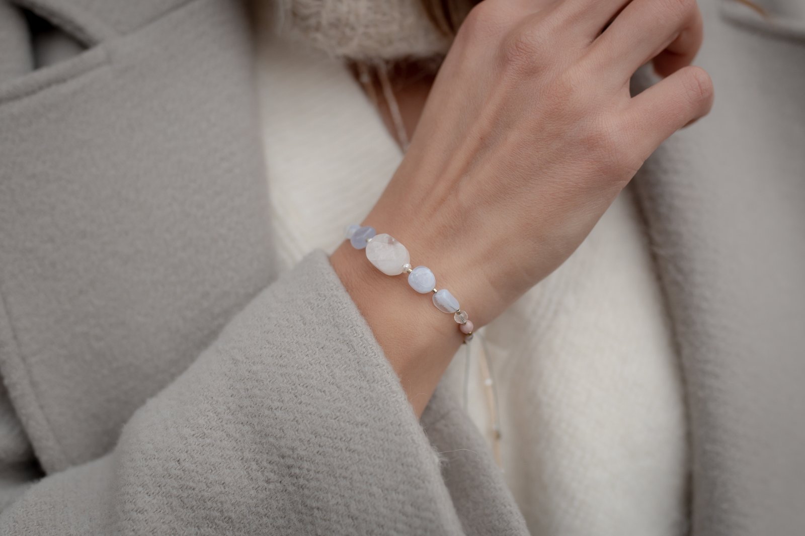 Bransoletka Harmonia Kryształ Chalcedon Turmalin